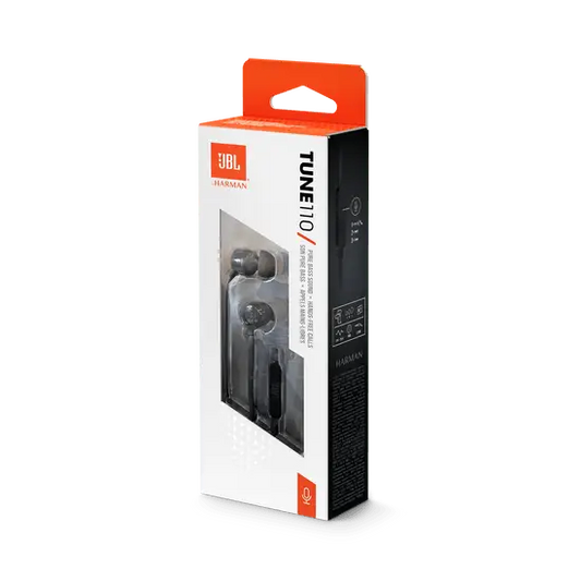 JBL TUNE 110 in-ear headphones.