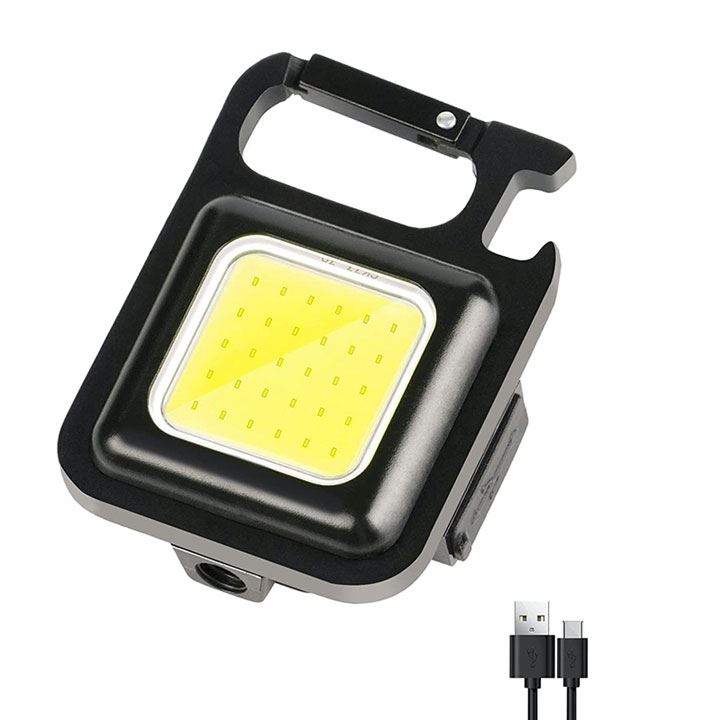 Mini LED Flashlight Work Light rechargeable Glare COB Keychain Light