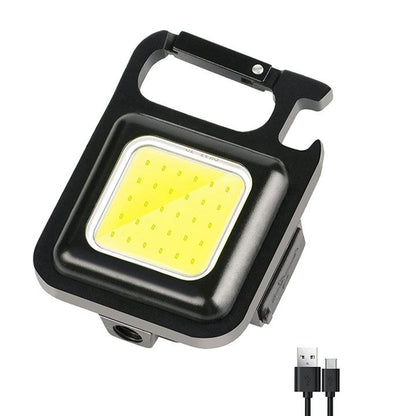 Mini LED Flashlight Work Light rechargeable Glare COB Keychain Light