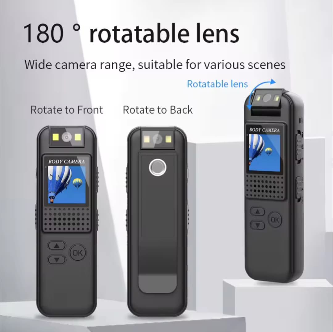 Body Camera Mini Pocket Camera FHD Sports Action Camera Rotating 180° Outdoor Bicycle Recorder Camcorder