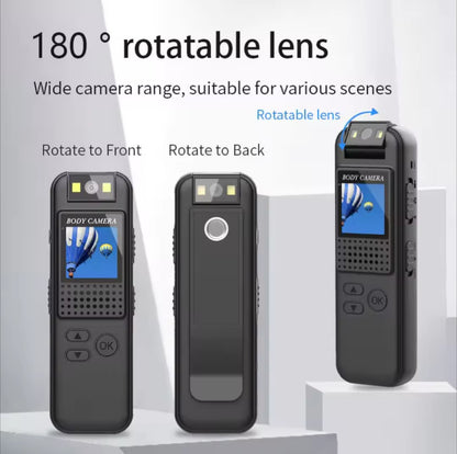 Body Camera Mini Pocket Camera FHD Sports Action Camera Rotating 180° Outdoor Bicycle Recorder Camcorder